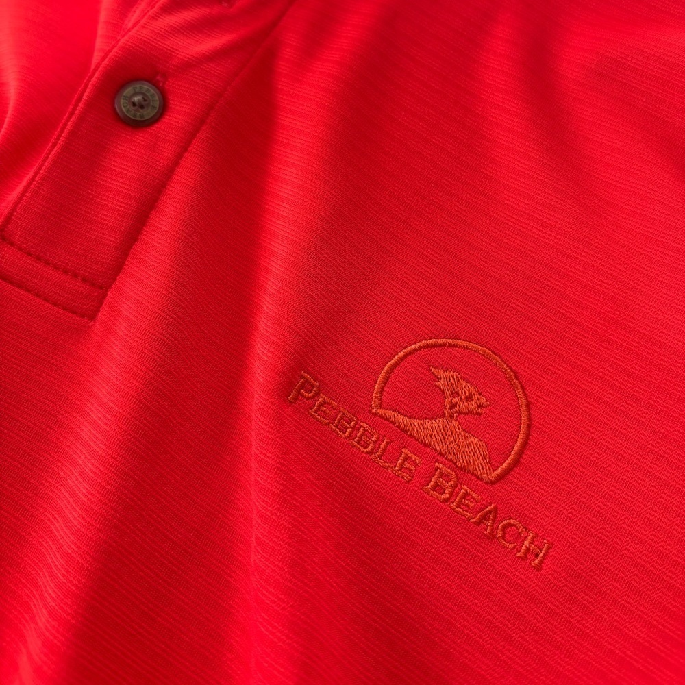 Pebble Beach Vibrant Orange Polo Shirt sz L Golf - Picture 5 of 10